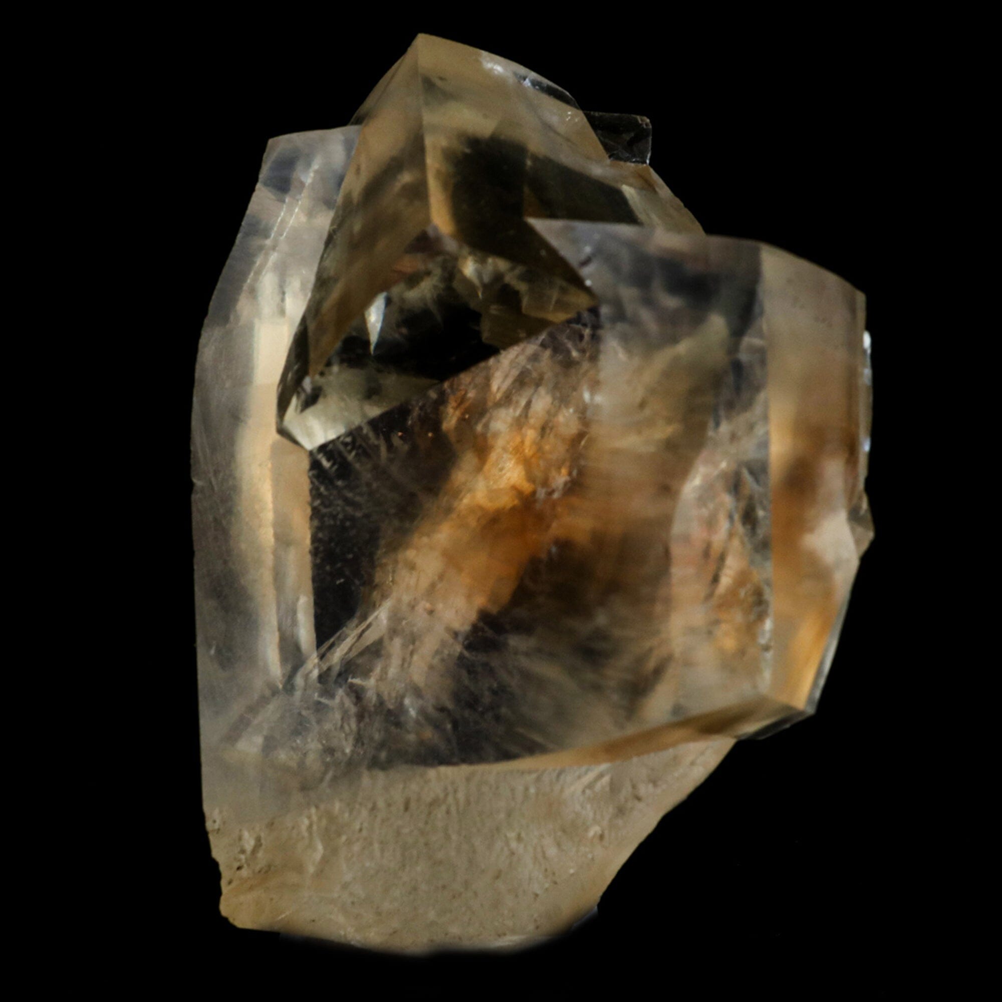 Calcite Terminated Golden Color Natural Mineral Specimen # B 6484