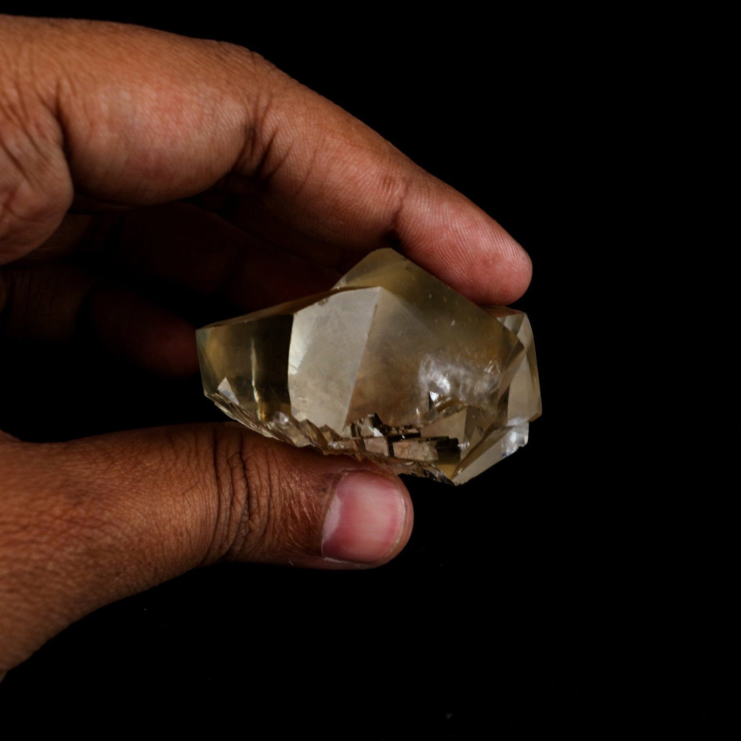 Calcite Terminated Golden Color Natural Mineral Specimen # B 6484