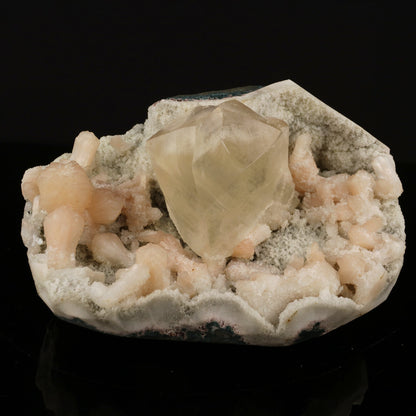 Calcite with Stilbite and Chalcedony Natural Mineral Specimen # B 5743