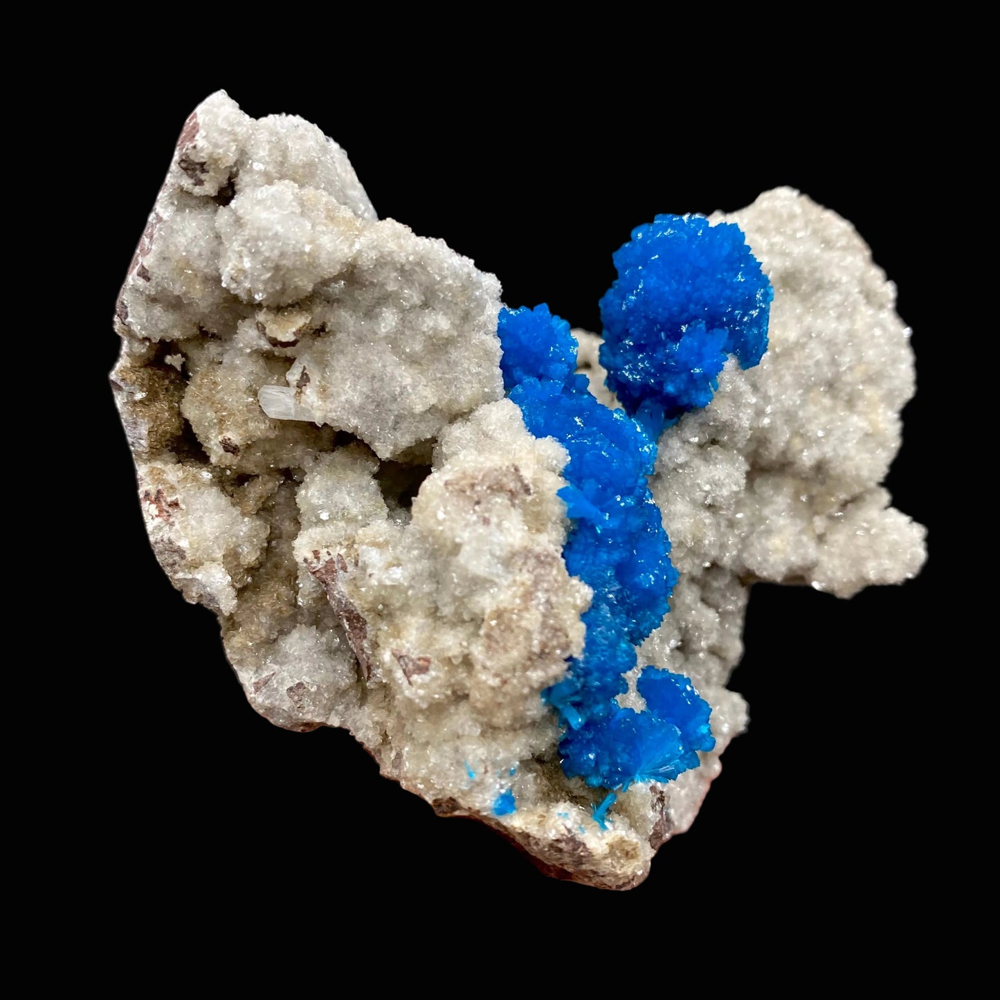 Rare Deep Blue Cavansite on Heulandite Matrix – Premium Indian Zeolite Collector Specimen from Pune # DK187