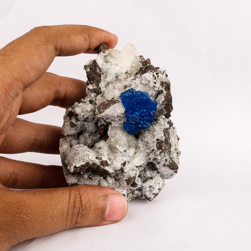Cavansite on Heulandite (Rare Find) Free Standing Natural Mineral Specimen # B 6304