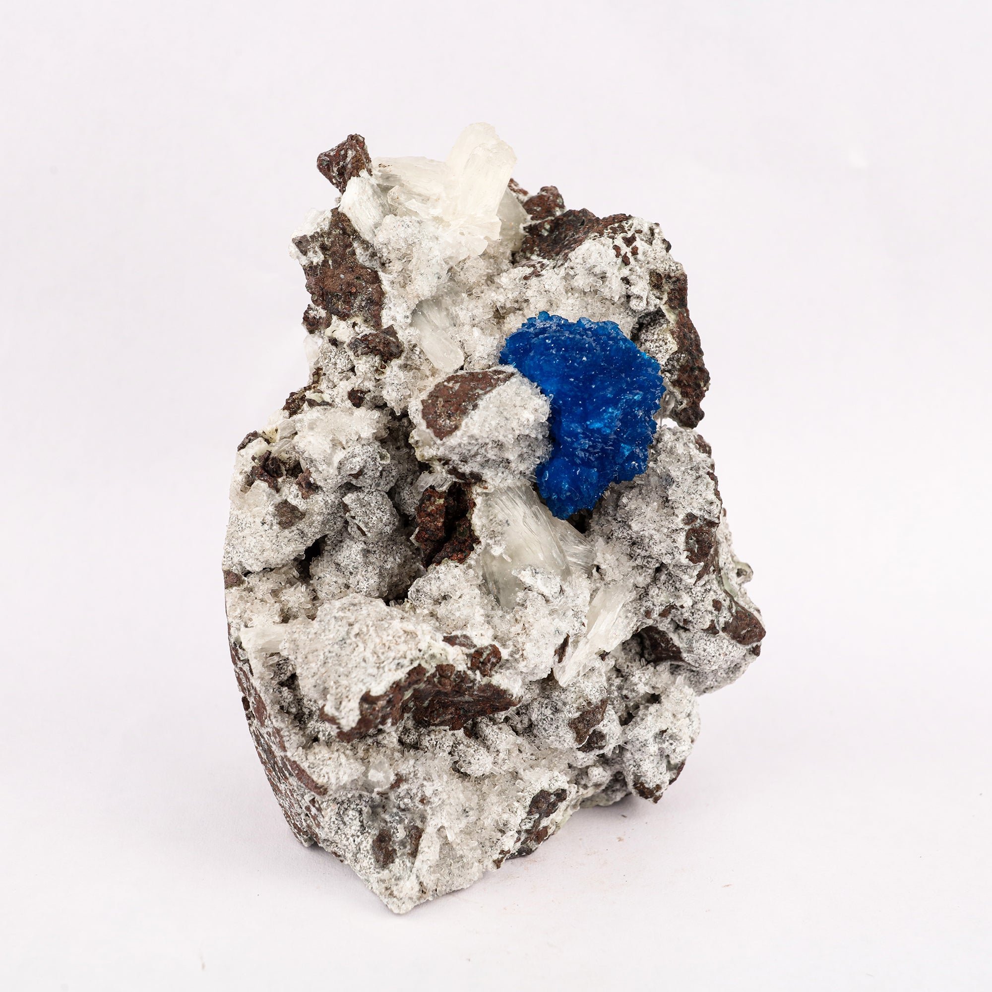 Cavansite on Heulandite (Rare Find) Free Standing Natural Mineral Specimen # B 6304