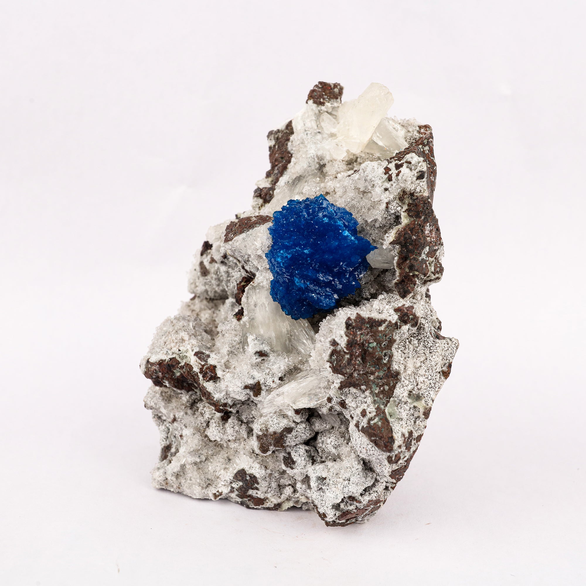 Cavansite on Heulandite (Rare Find) Free Standing Natural Mineral Specimen # B 6304