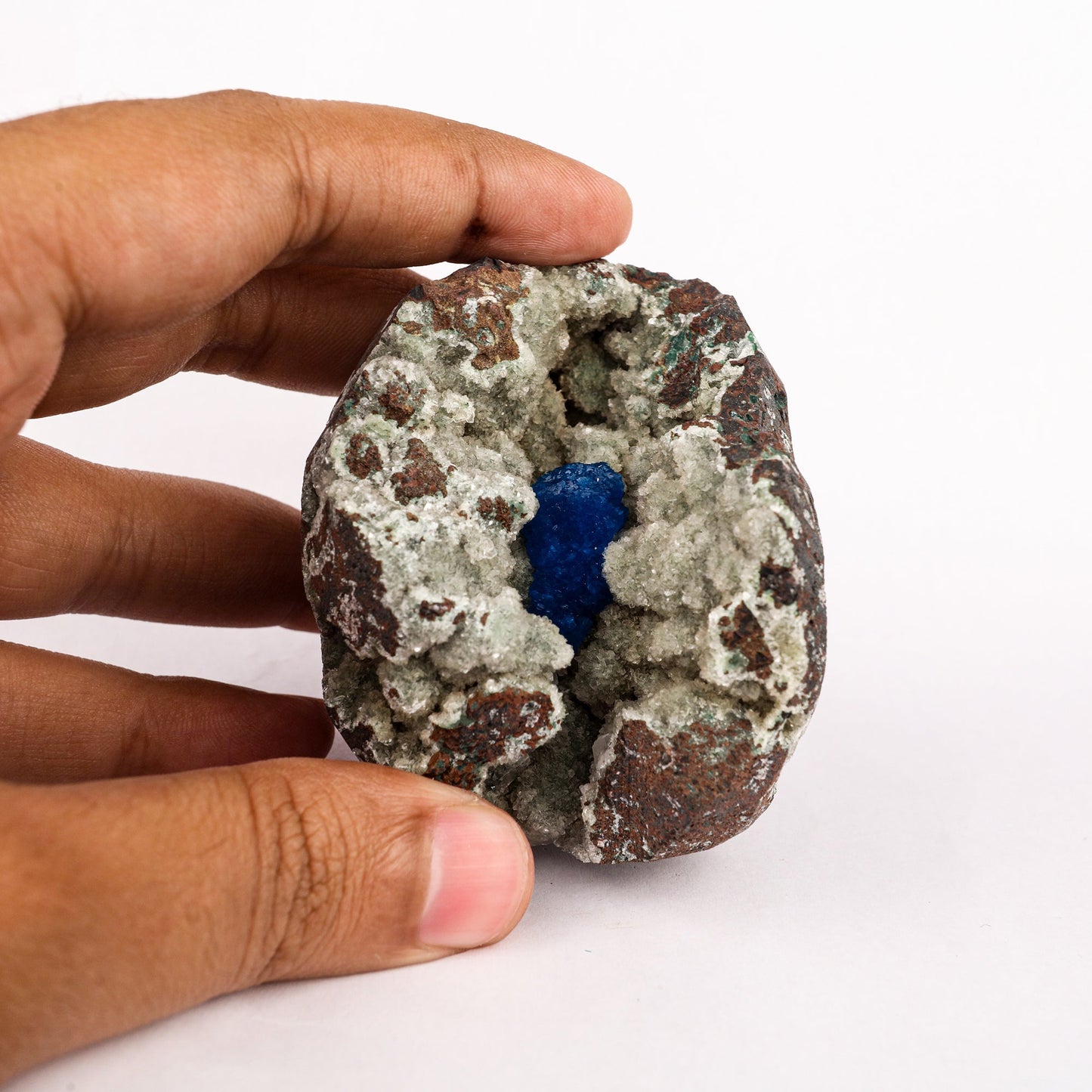 Cavansite on Heulandite (Rare Find) Free Standing Natural Mineral Specimen # B 6353