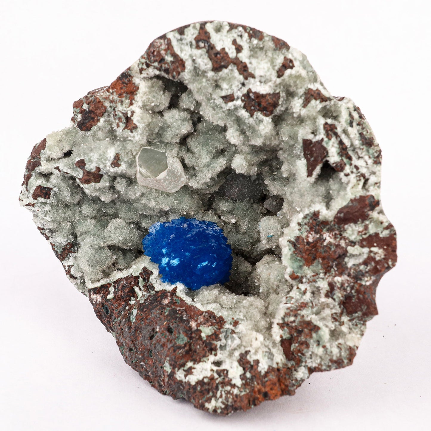 Cavansite on Heulandite (Rare Find) Free Standing Natural Mineral Specimen # B 6357