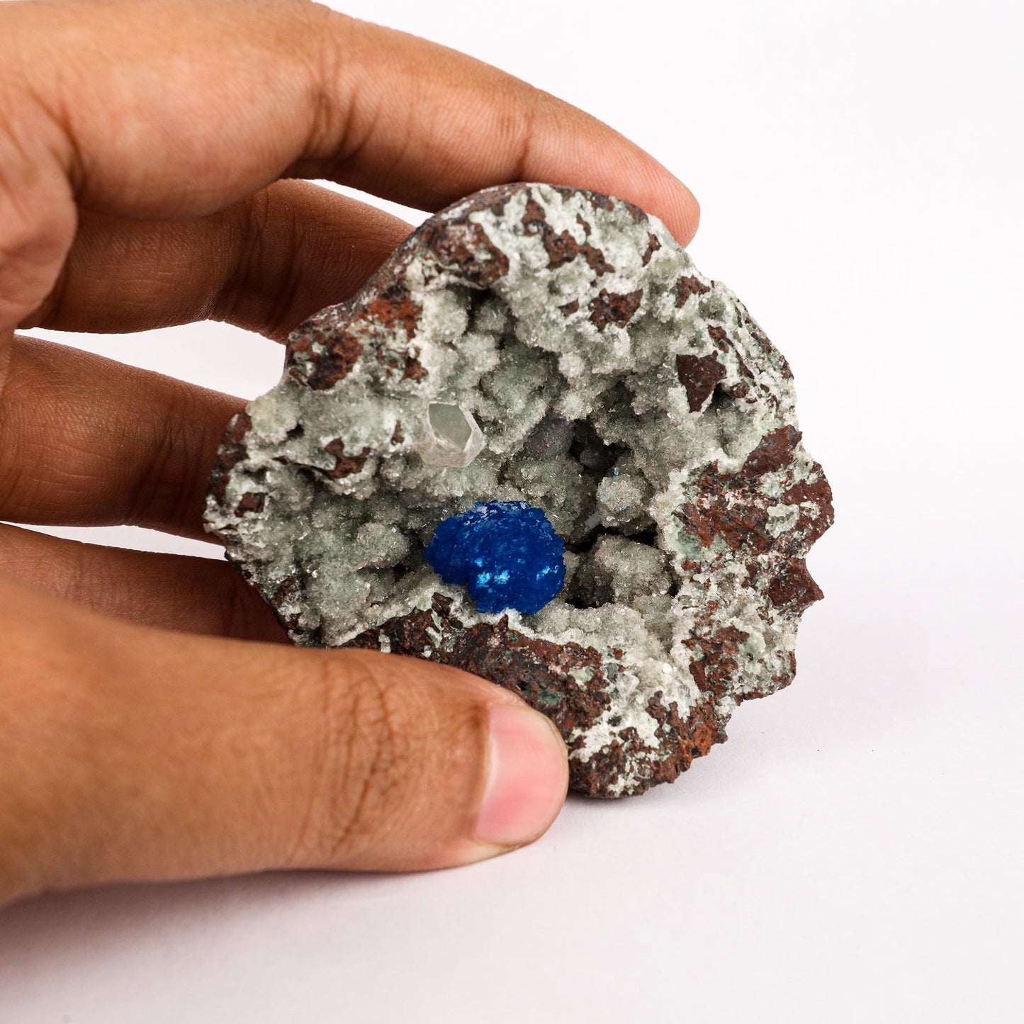 Cavansite on Heulandite (Rare Find) Free Standing Natural Mineral Specimen # B 6357