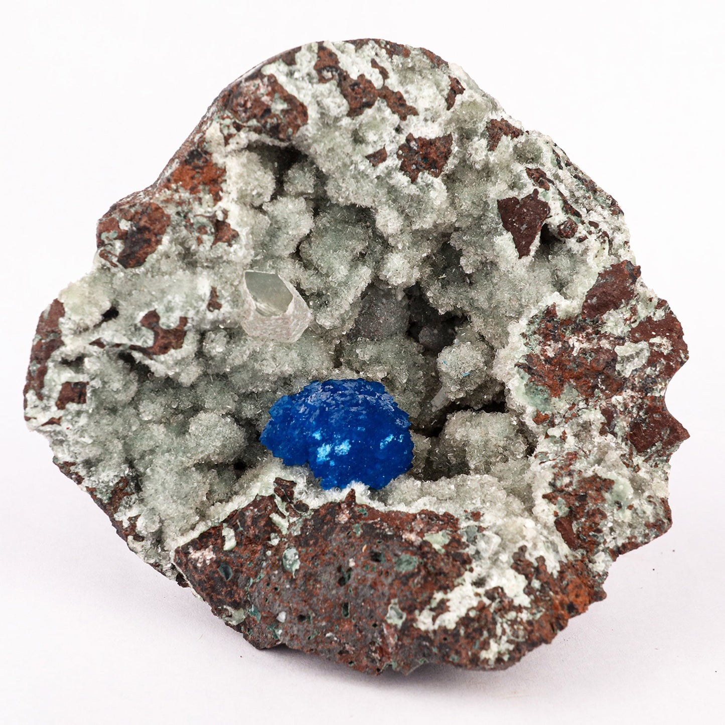 Cavansite on Heulandite (Rare Find) Free Standing Natural Mineral Specimen # B 6357