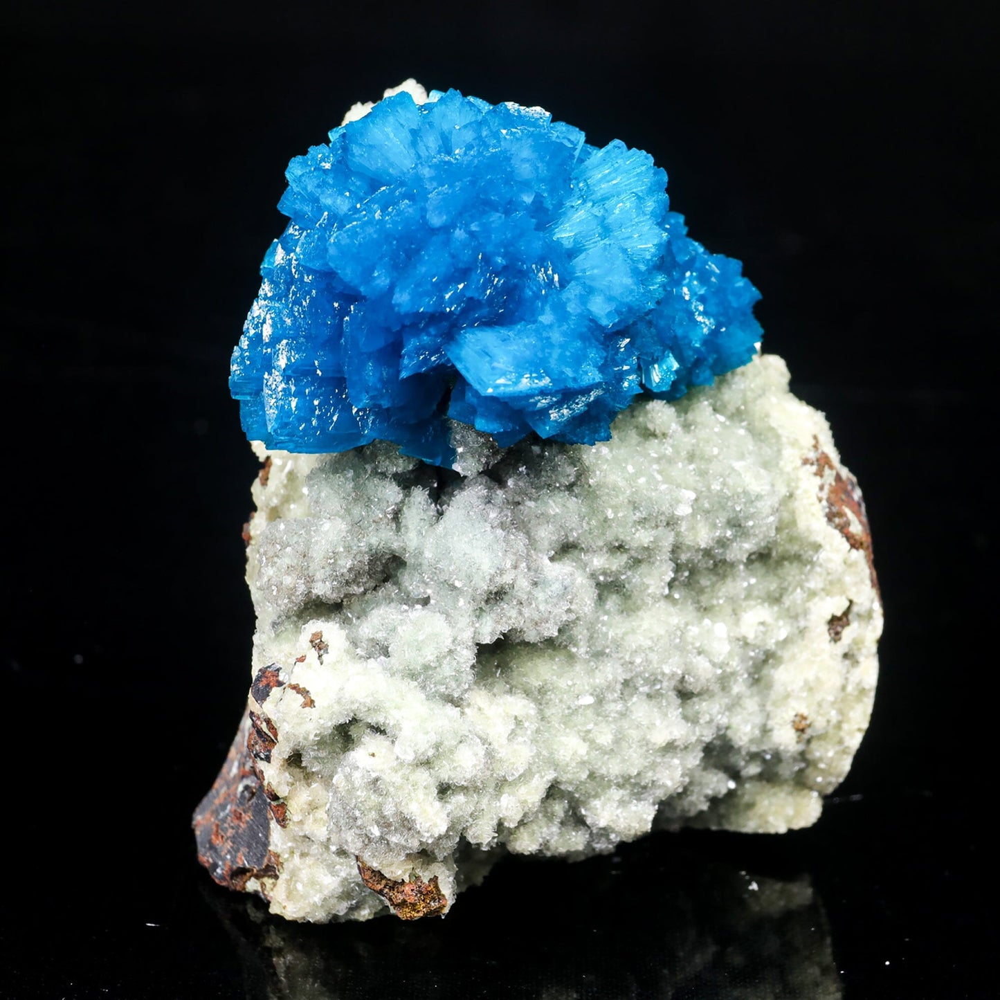 Cavansite on Heulandite Rare Natural Mineral Specimen