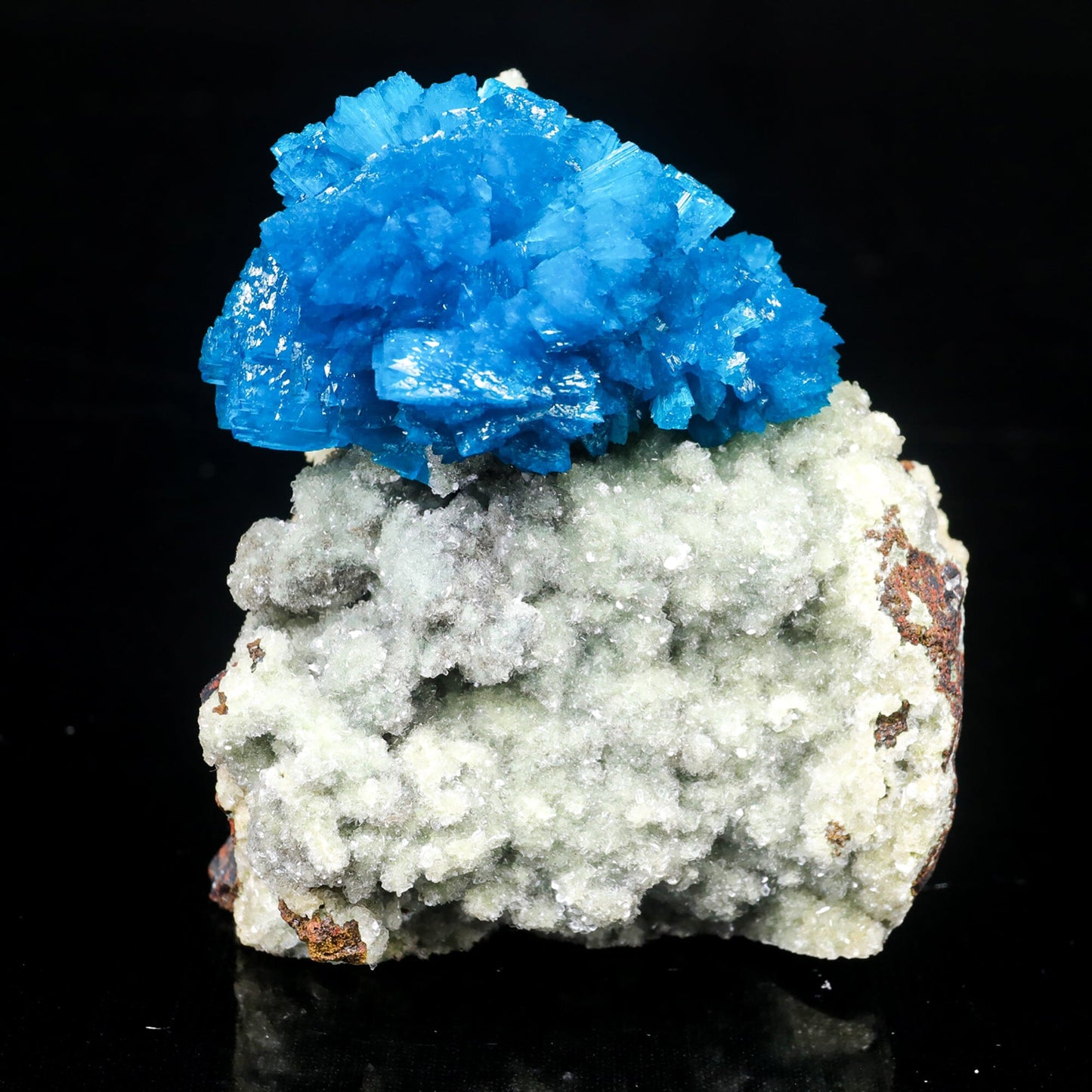 Cavansite on Heulandite Rare Natural Mineral Specimen