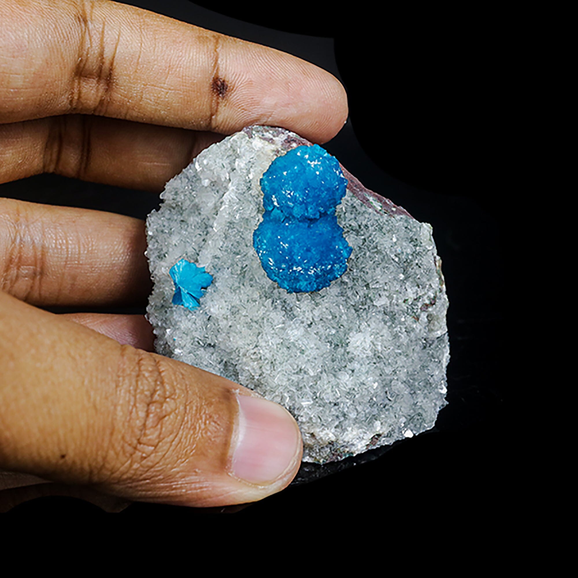 Cavansite on Heulandite (Rare Find) Natural Mineral Specimen # B 7036