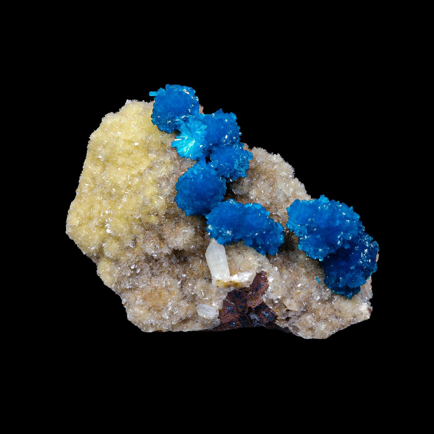 Cavansite on Heulandite (Rare Find) Natural Mineral Specimen USA # B 6926