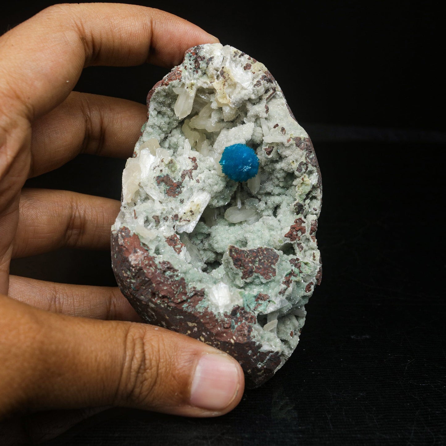 Cavansite on Heulandite (Rare Find) Natural Mineral Specimen  # B 7062