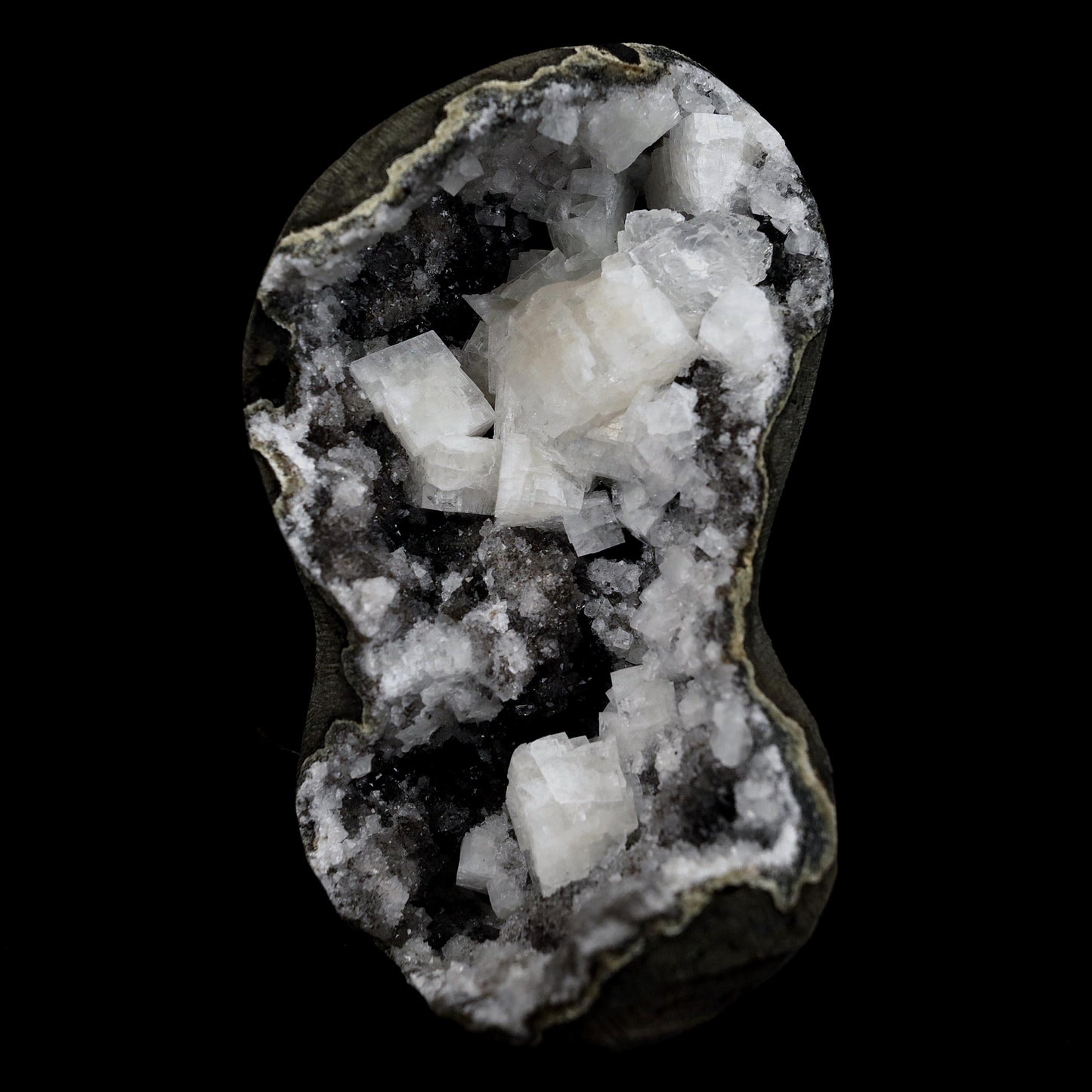 Chabazite Pesudeo Crystals inside Chalcedony Vug Natural Mineral Specimen  # B 4661