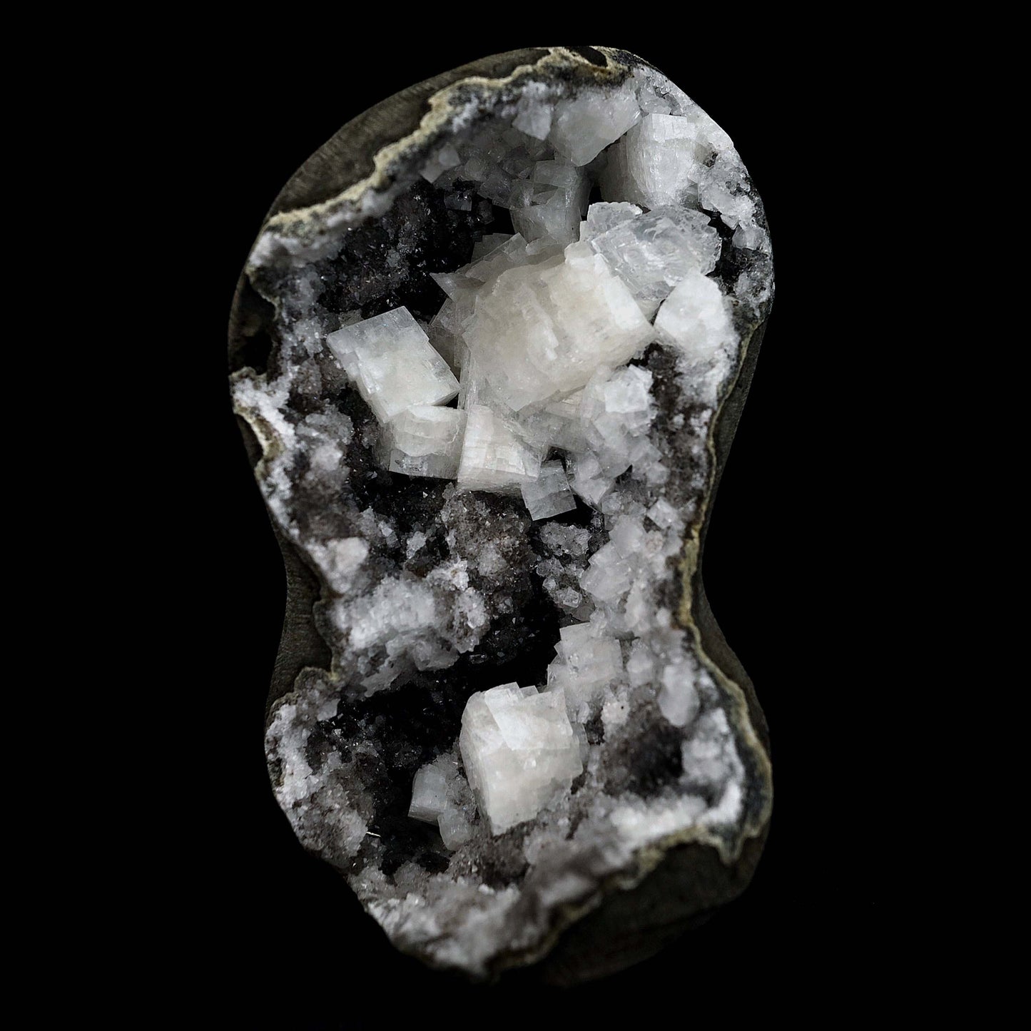Chabazite Pesudeo Crystals inside Chalcedony Vug Natural Mineral Specimen  # B 4661