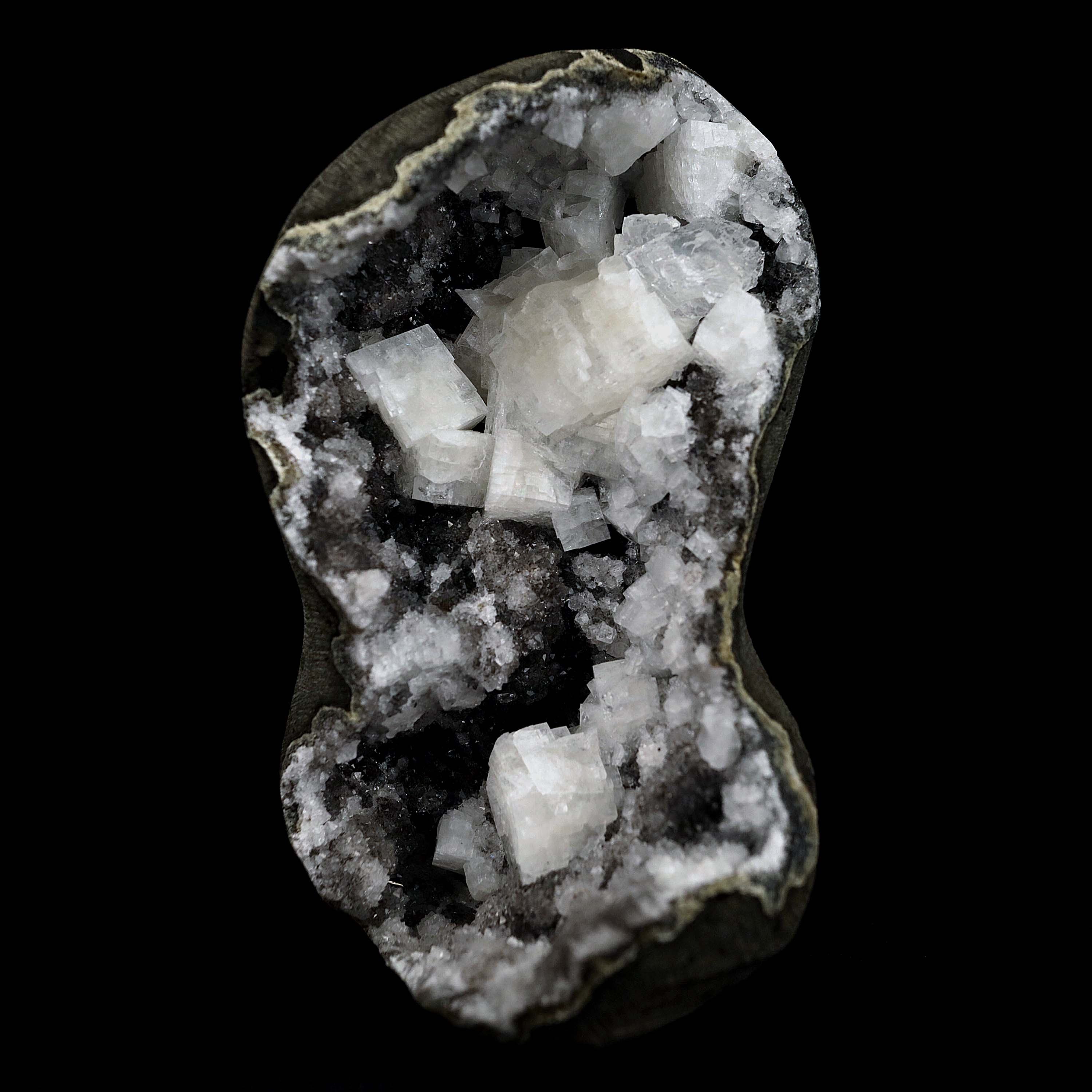 Chabazite Pesudeo Crystals inside Chalcedony Vug Natural Mineral Specimen  # B 4661