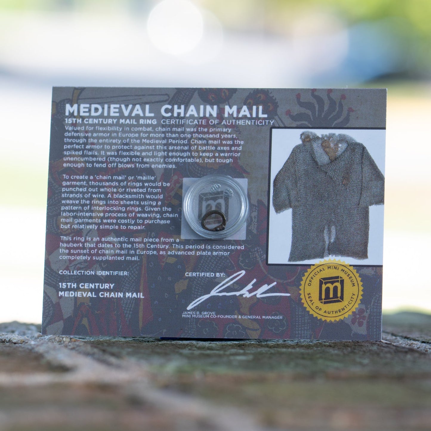 Medieval Chain Mail Ring - Display Card