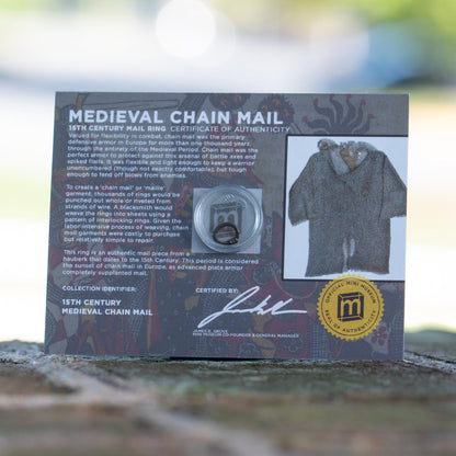 Medieval Chain Mail Ring - Display Card