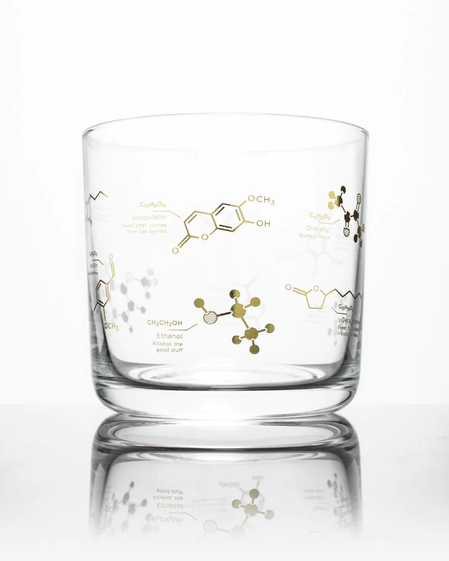 Chemistry of Whiskey Lowball Glass: Gold Drinkware Stemcell Science Shop