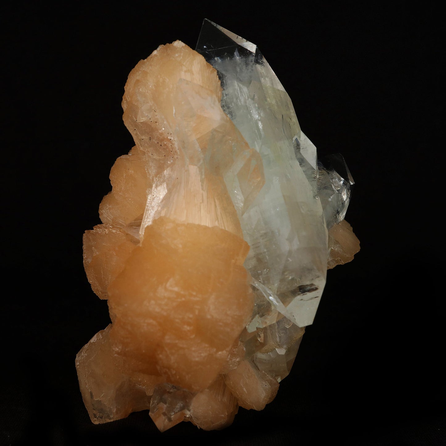 Clear Apophyllite With Stilbite Natural Mineral Specimen  # B 5079