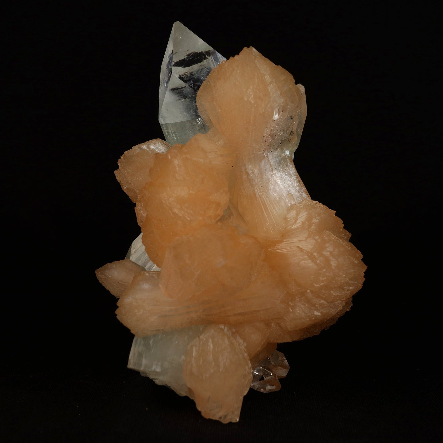 Clear Apophyllite With Stilbite Natural Mineral Specimen  # B 5079