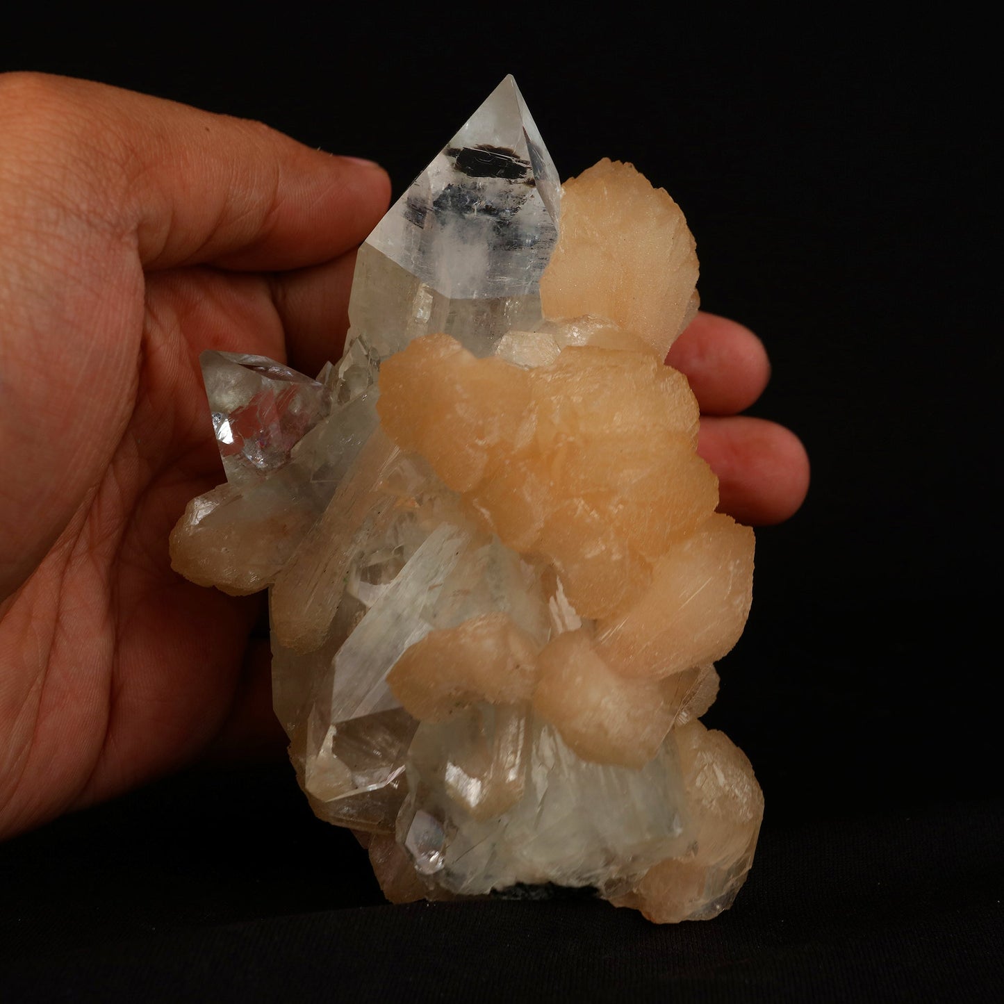 Clear Apophyllite With Stilbite Natural Mineral Specimen  # B 5079