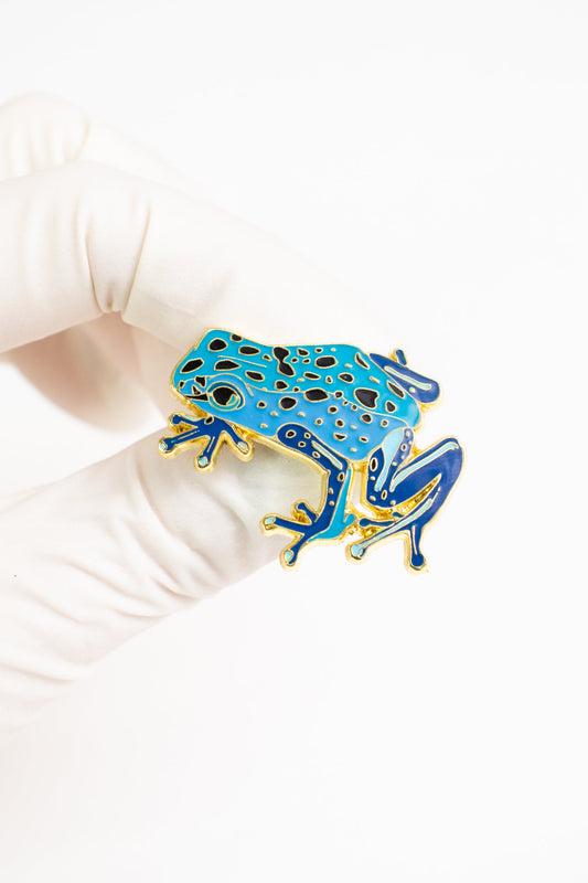 Cobalt Poison Dart Frog Enamel Pin Pin Stemcell Science Shop