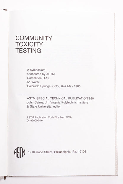 Community Toxicity Testing Books Stemcell Science Shop