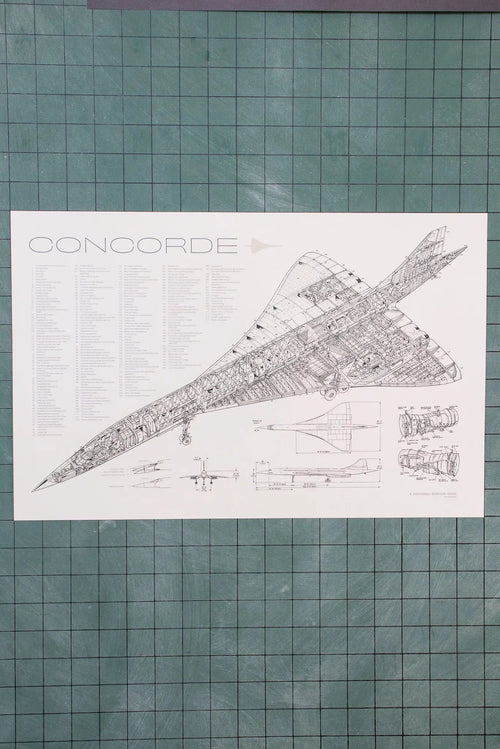 Concorde Supersonic Airliner Schematic Chart, Default Title at Stemcell Science Shop