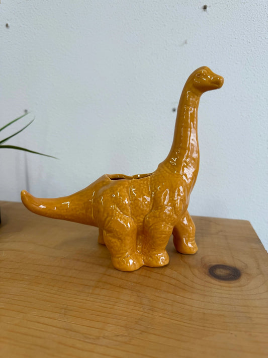 Diplodocus Dinosaur Planter - Mustard Yellow Household Stemcell Science Shop