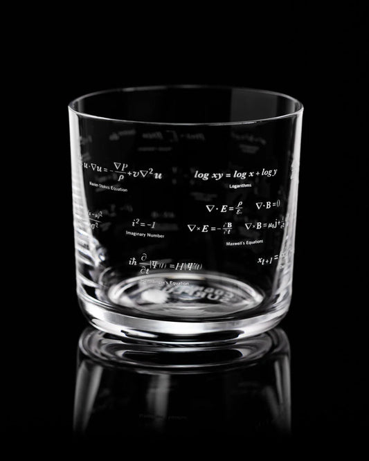 Equations that Changed the World Lowball Glass: White Drinkware Stemcell Science Shop