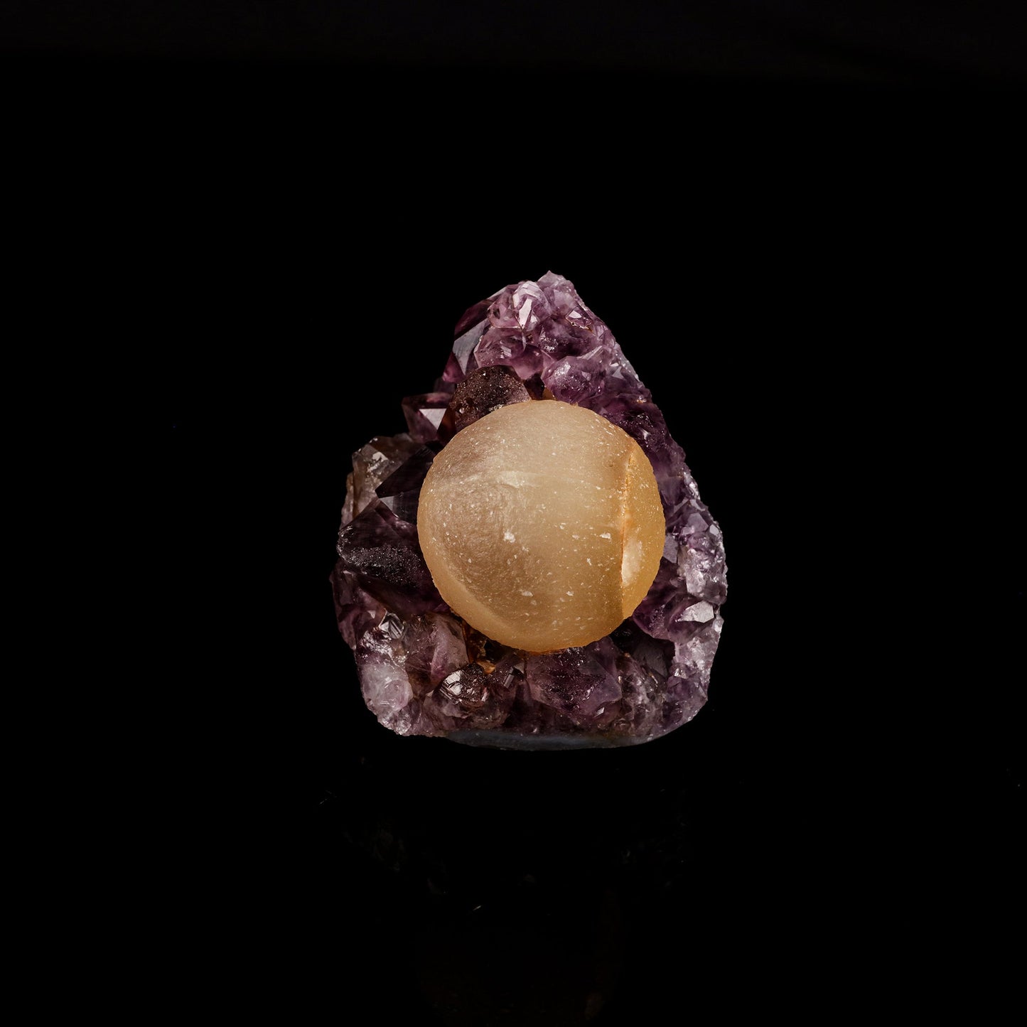 Fluorite ball on Amethyst Natural Mineral Specimen # B 6131