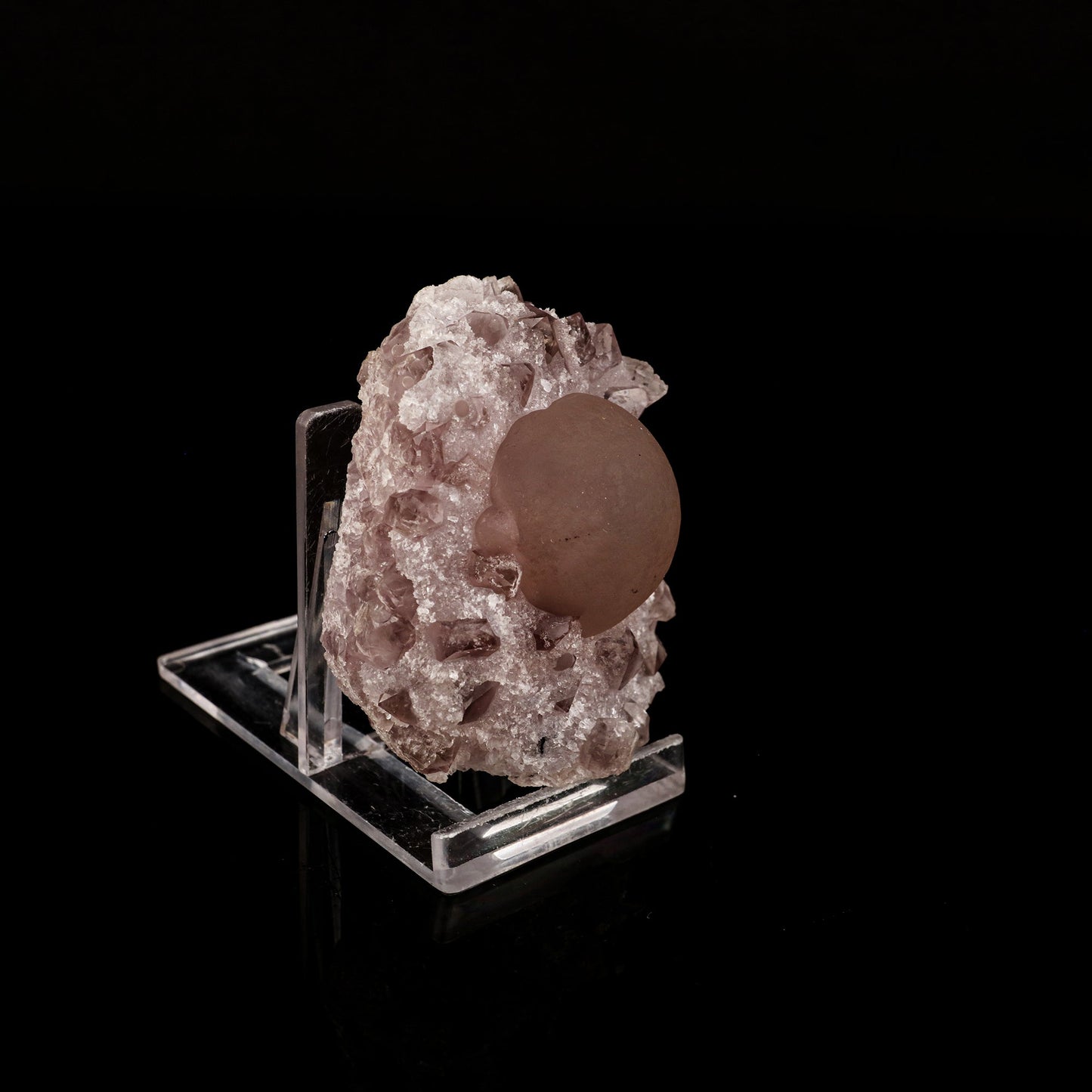 Fluorite ball on Amethyst Natural Mineral Specimen # B 6151
