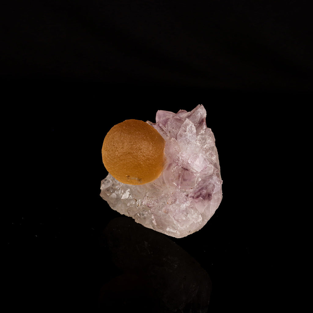 Fluorite ball on Amethyst Natural Mineral Specimen # B 6189