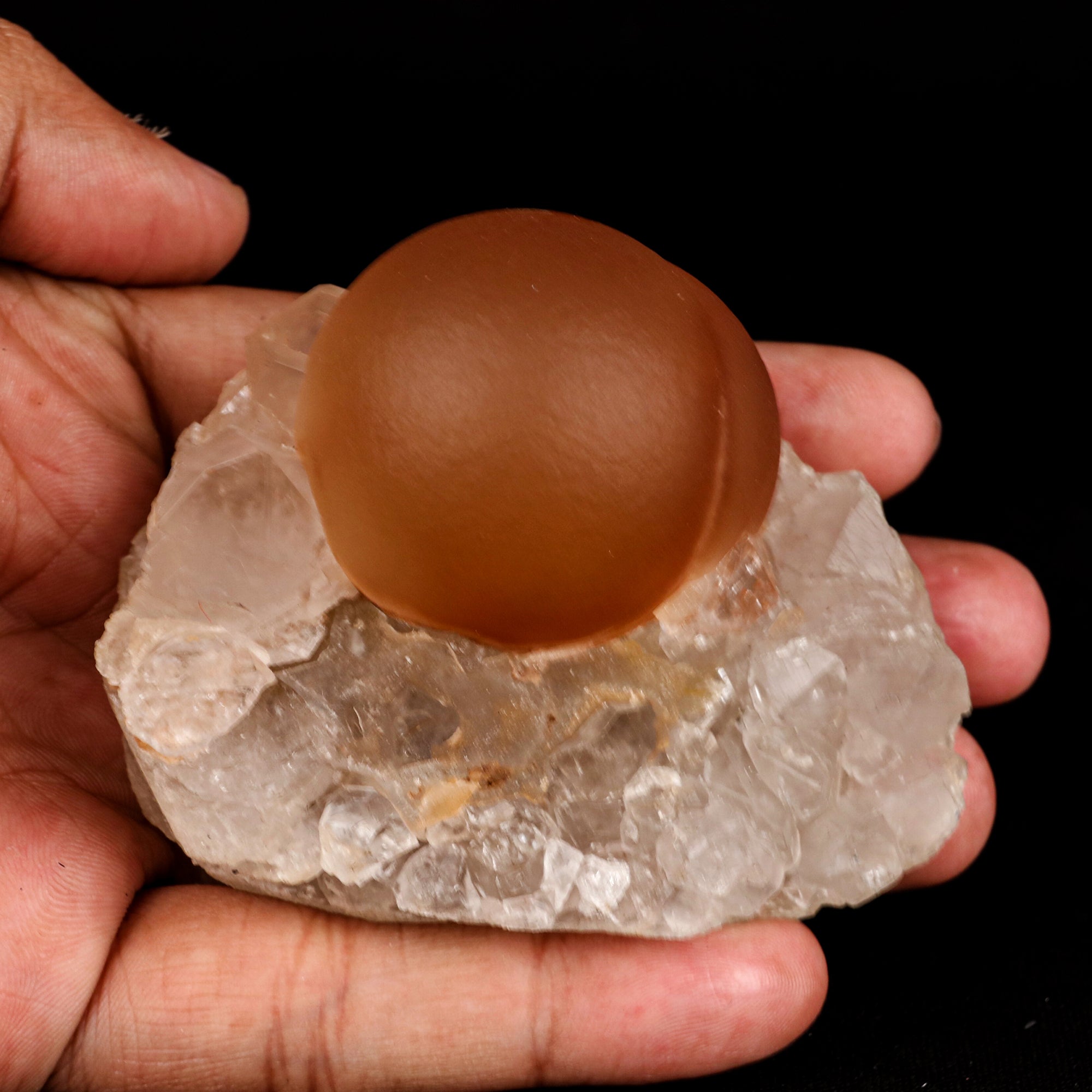 Fluorite ball on MM Quartz Natural Mineral Specimen # B 5362