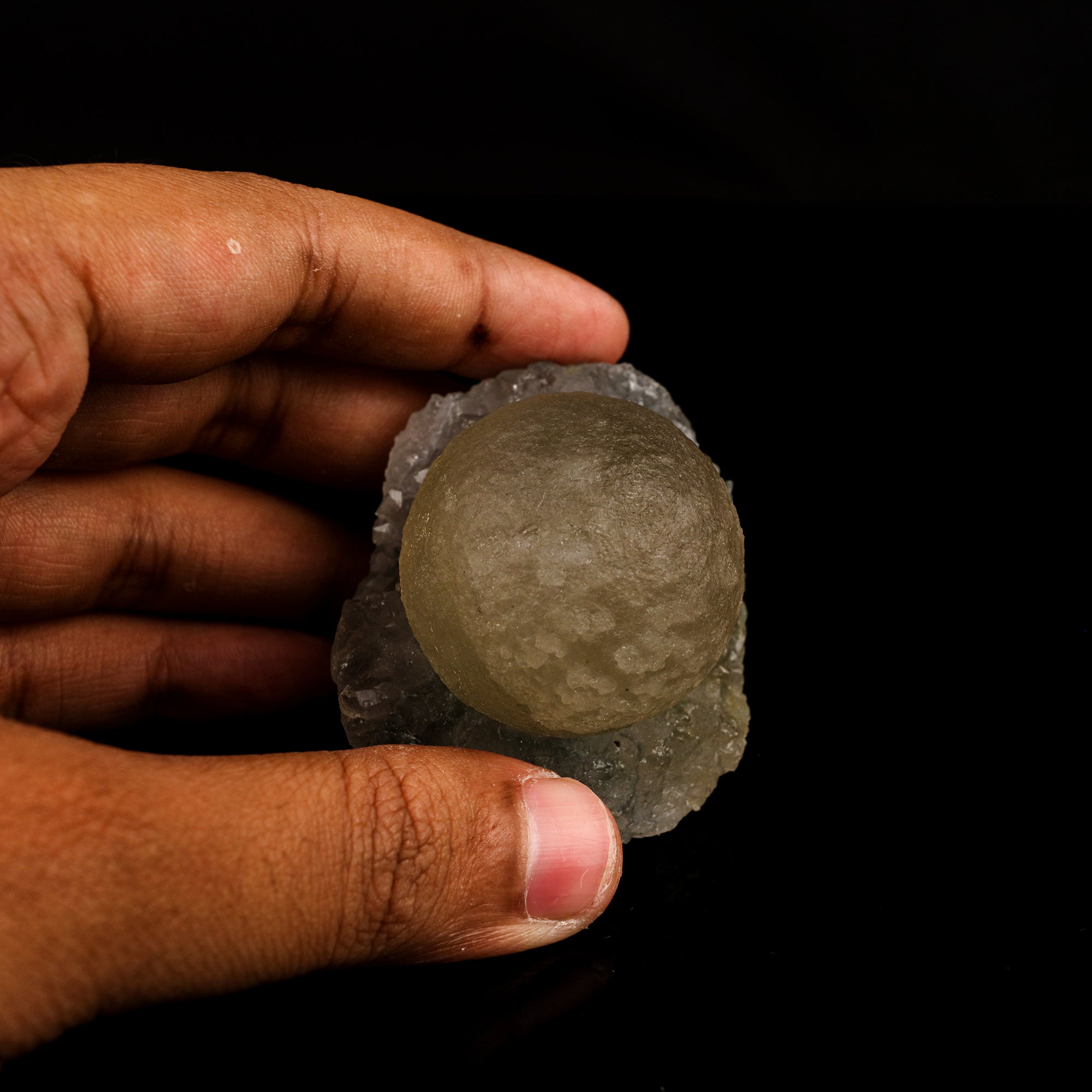 Fluorite balls on MM Quartz Natural Mineral Specimen # B 5935