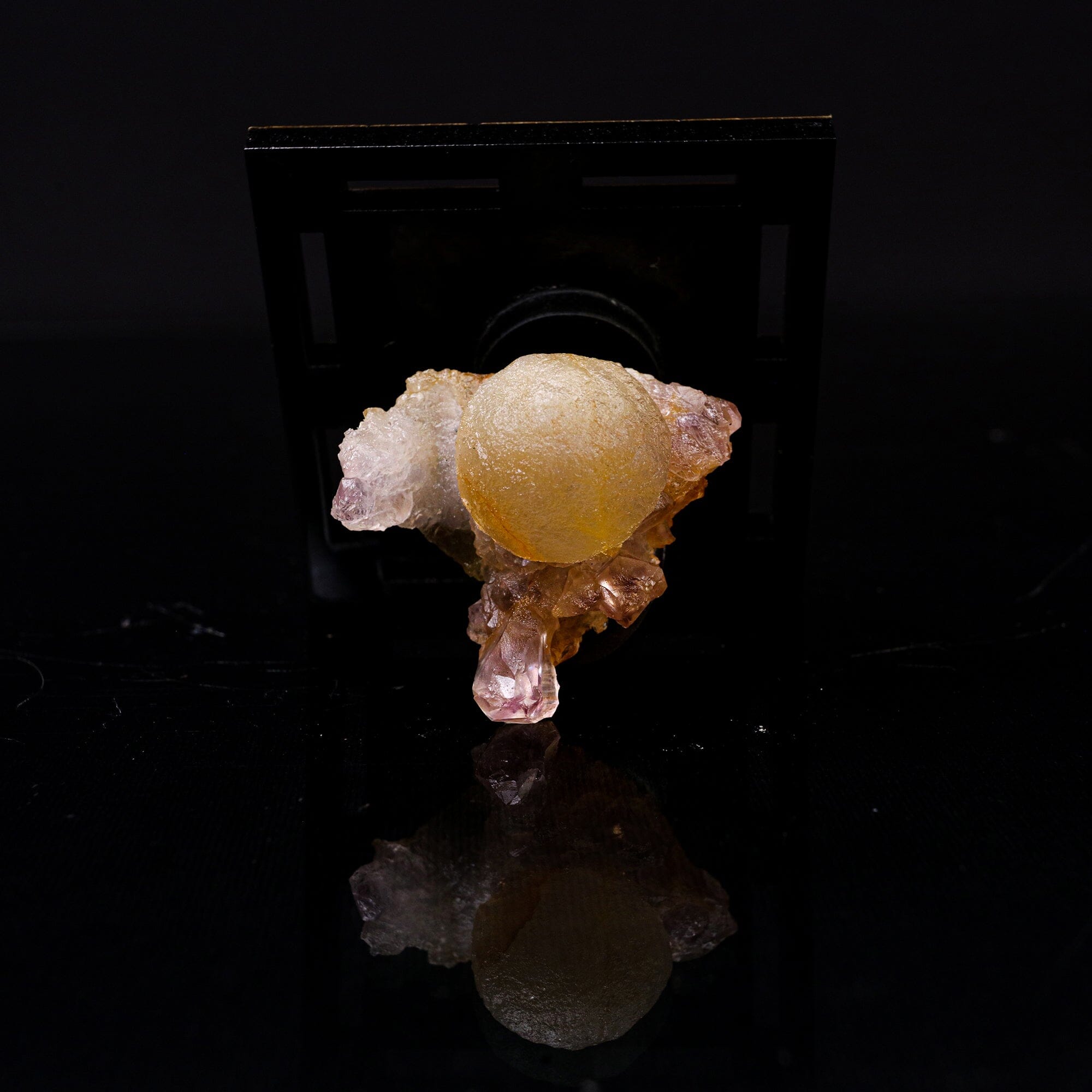 Fluorite Botryoidalon on Amethyst Natural Mineral Specimen # B 6719