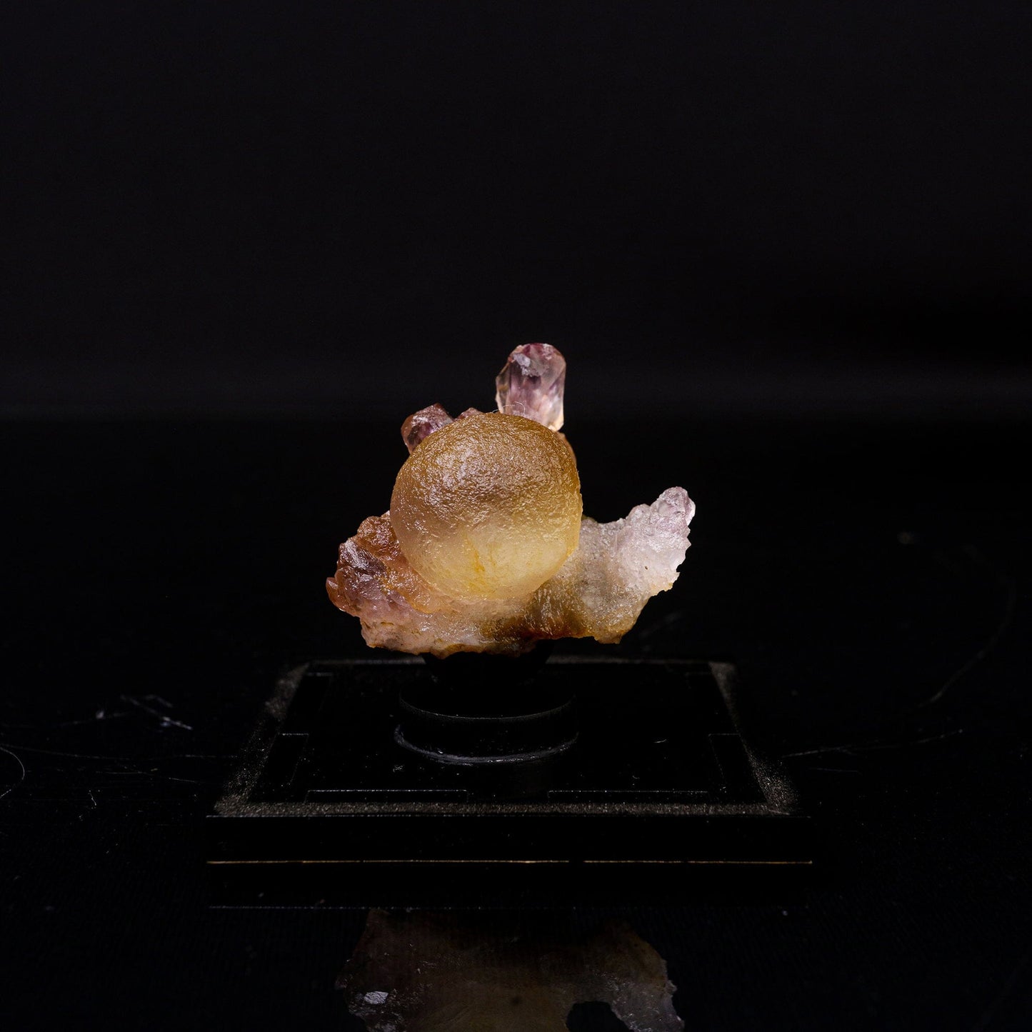 Fluorite Botryoidalon on Amethyst Natural Mineral Specimen # B 6719