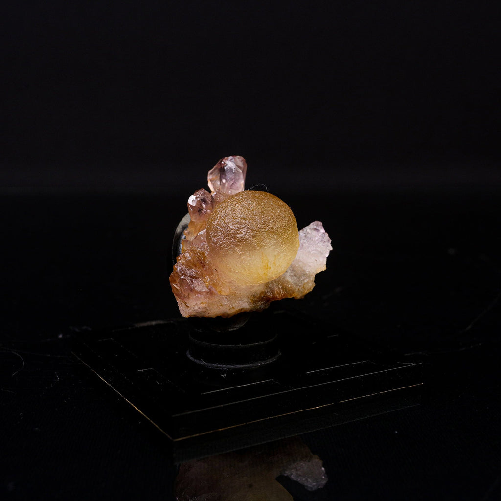 Fluorite Botryoidalon on Amethyst Natural Mineral Specimen # B 6719