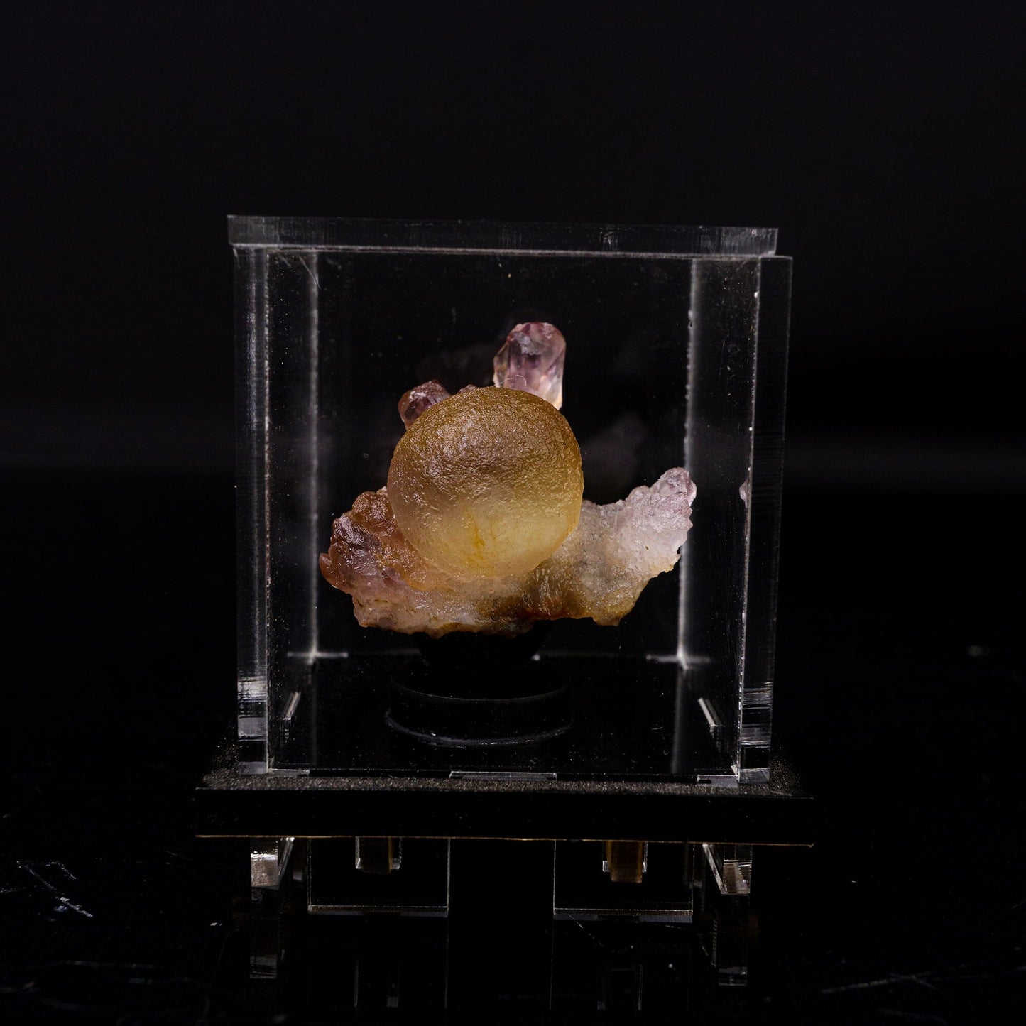 Fluorite Botryoidalon on Amethyst Natural Mineral Specimen # B 6719