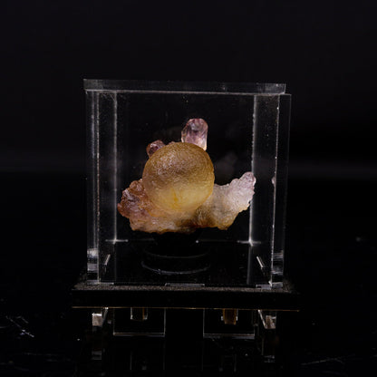 Fluorite Botryoidalon on Amethyst Natural Mineral Specimen # B 6719