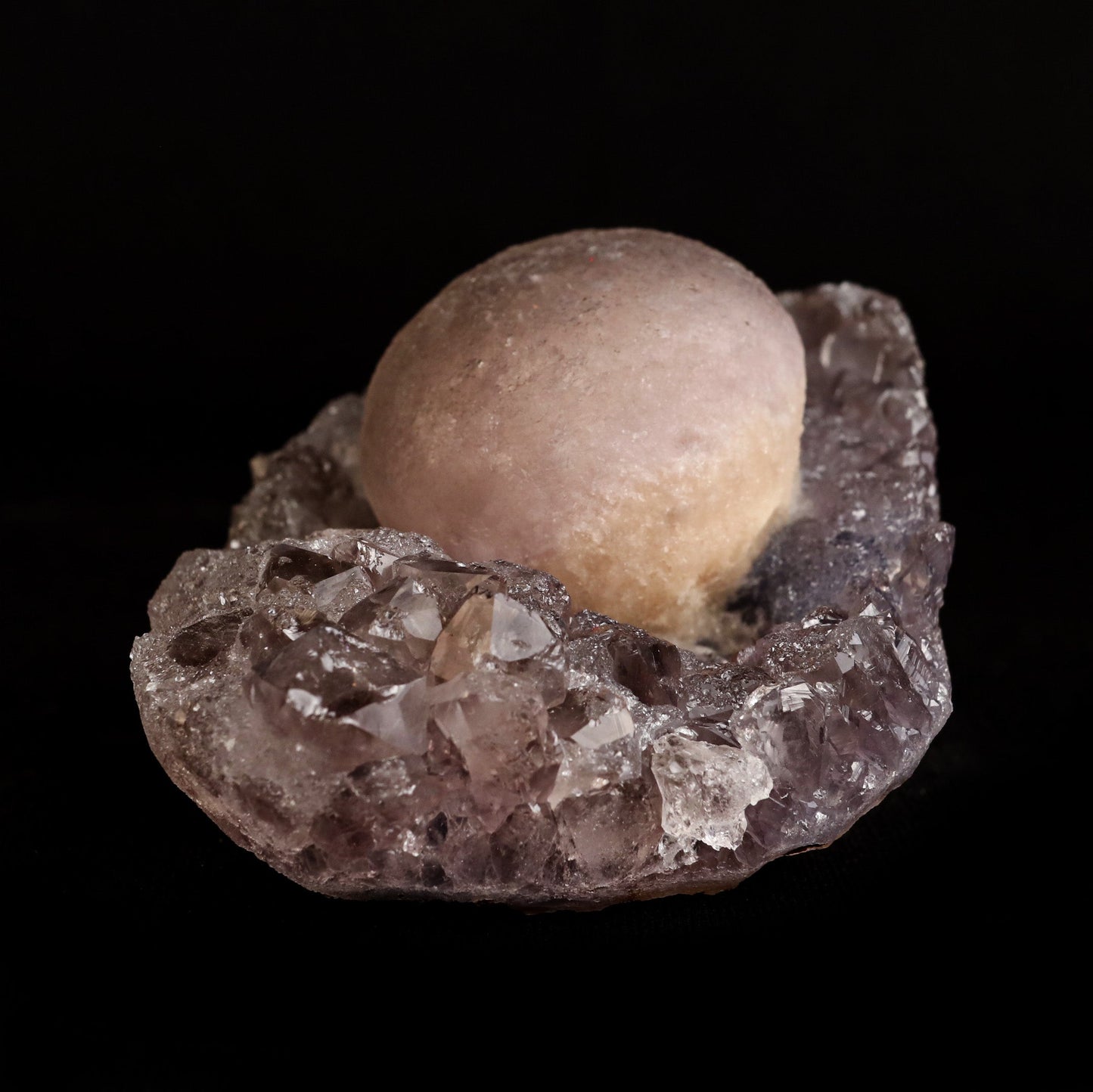 Fluorite Botryoidal on Amethyst Natural Mineral Specimen  # B 5042
