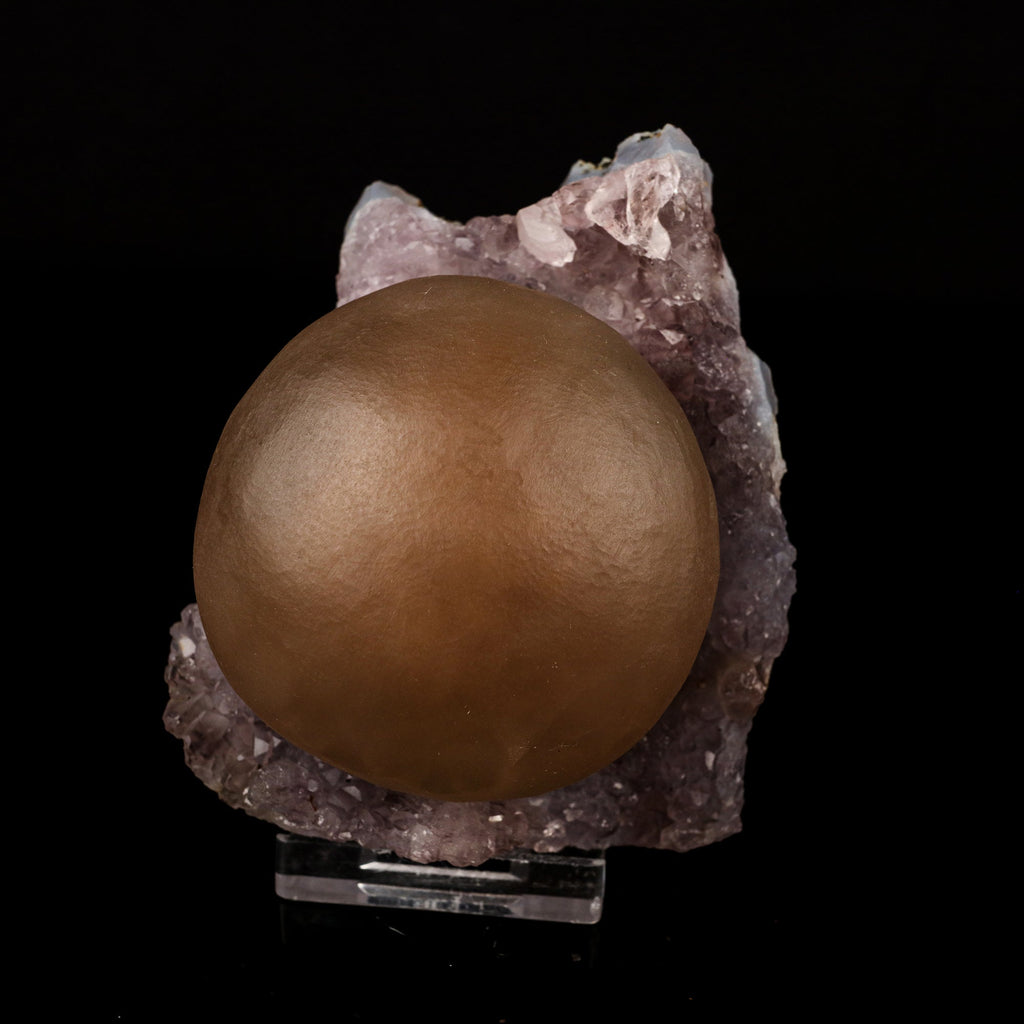 Fluorite Huge Ball on Amethyst Very Rare Natural Mineral Specimen # B 5759