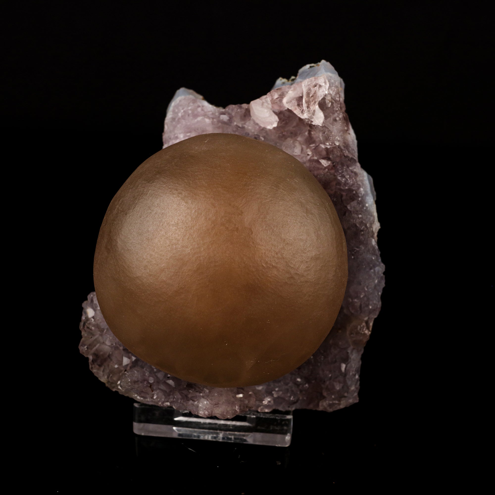 Fluorite Huge Ball on Amethyst Very Rare Natural Mineral Specimen # B 5759