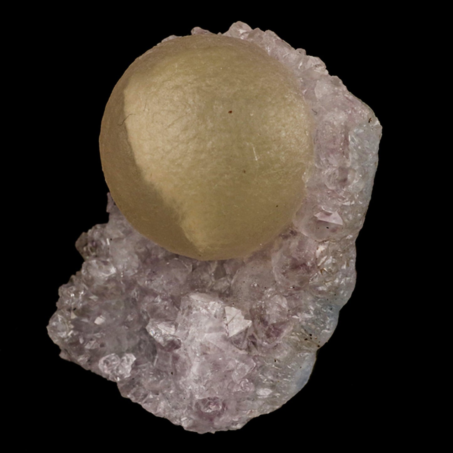 Fluorite Huge Ball on Amethyst Very Rare Natural Mineral Specimen # B 5926