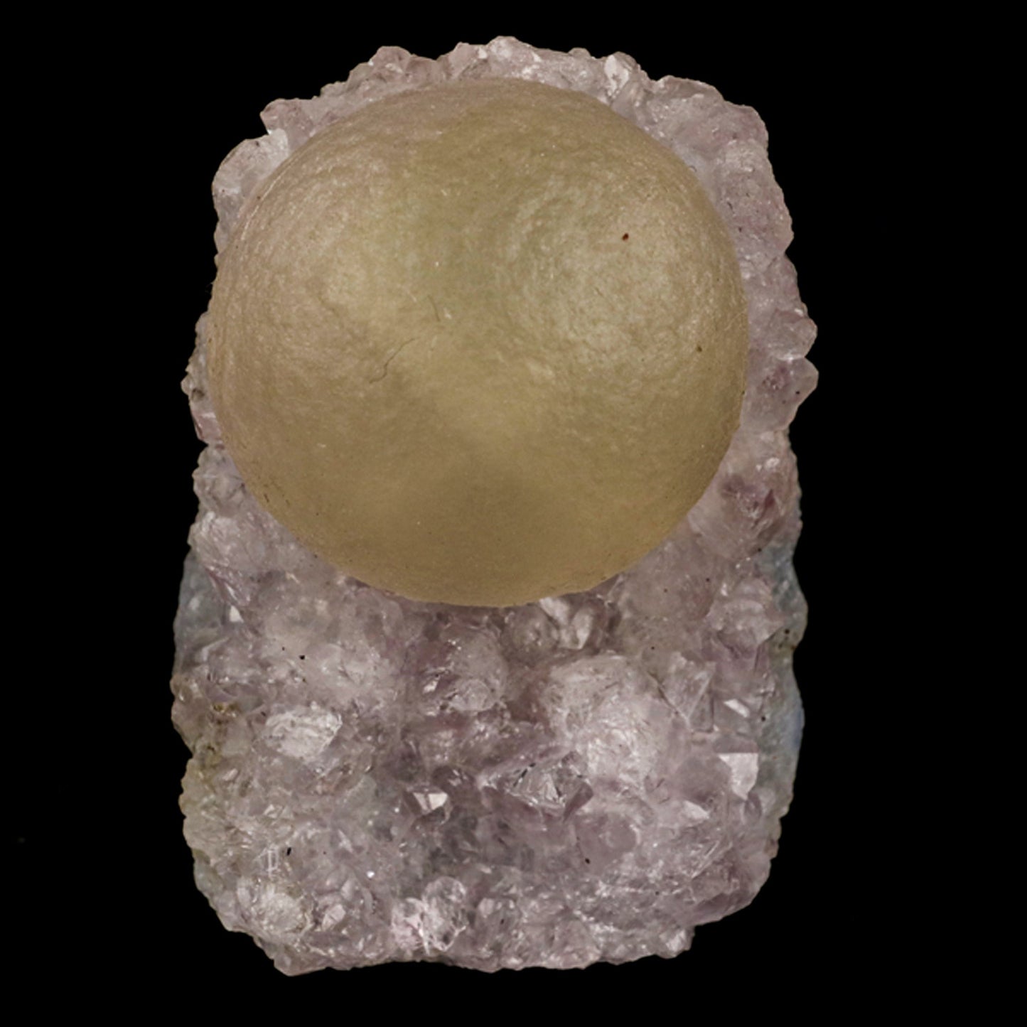 Fluorite Huge Ball on Amethyst Very Rare Natural Mineral Specimen # B 5926