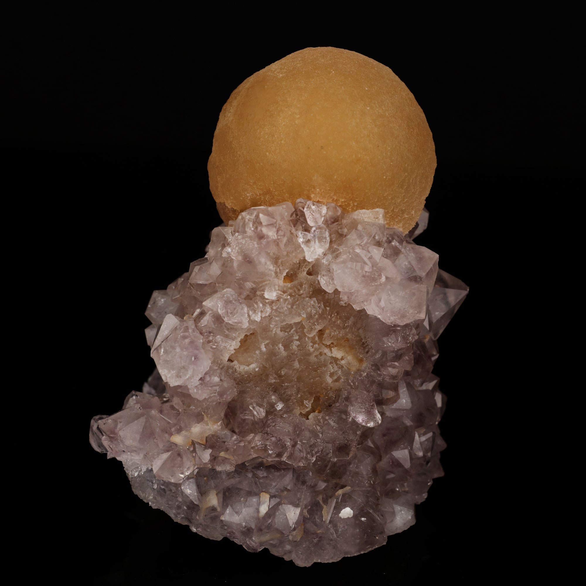 Fluorite on Amethyst Natural Mineral Specimen # B 5639