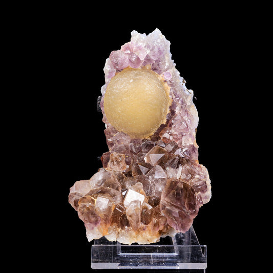 Fluorite on Amethyst Natural Mineral Specimen # B 6991