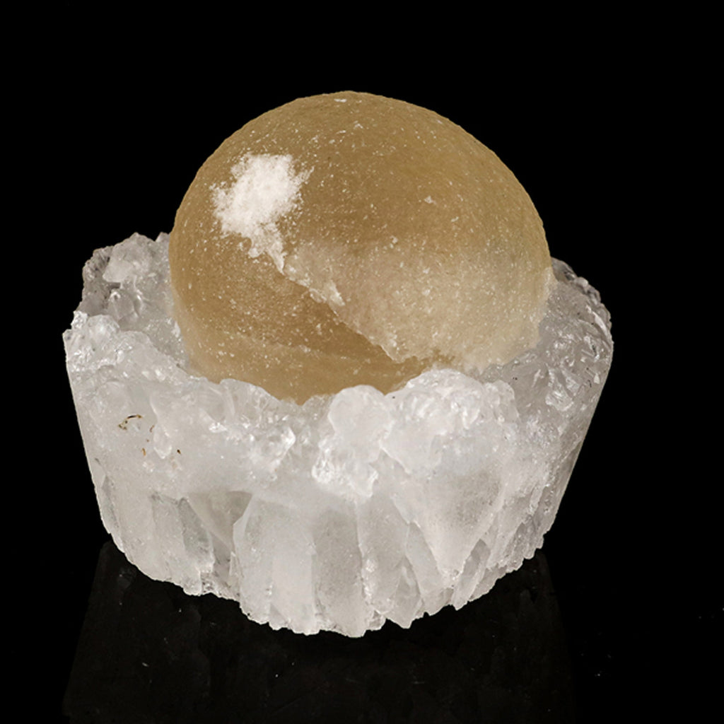 Fluorite on MM Quartz geode Natural Mineral Specimen # B 6141