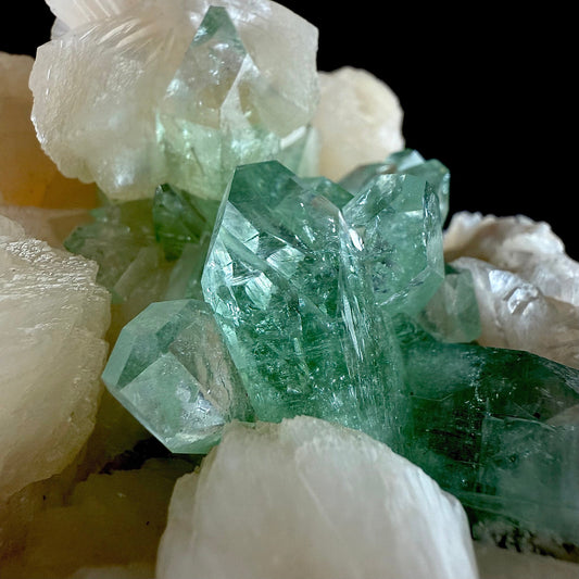 Gemmy Green Apophyllite on Stilbite | High Quality Mineral | Indian Mineral | Superb Minerals | Fine Mineral | Collectors Piece