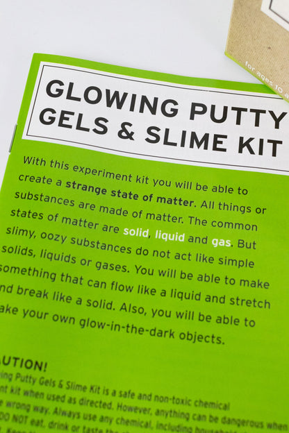 Glowing Putty Gels and Slime Kit Laboratory Stemcell Science Shop